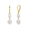 Wholesale Women's Geometric 925 Silver Earrings With Natural Freshwater Pearl Pendants And Zirconia Design