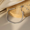 Wholesale Women's Geometric Silver 925 Electroplated Adjustable Moissanite Tennis Chain Bracelet