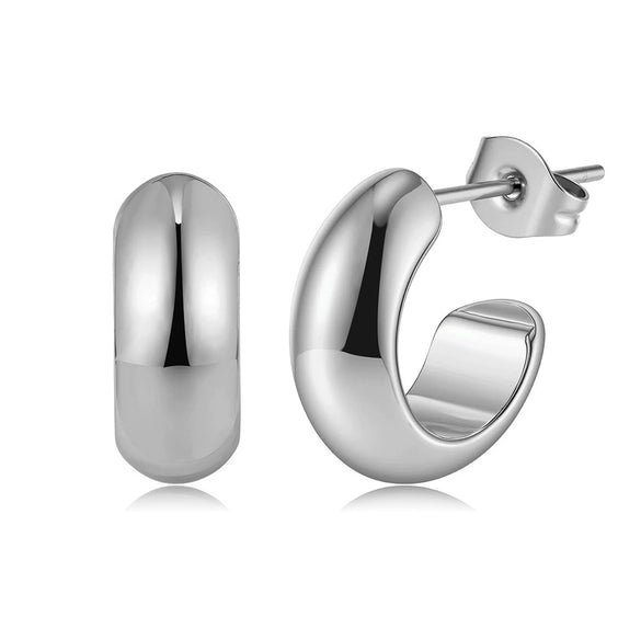 Wholesale Women's Geometric 925 Silver Electroplated Circle Earrings 18K Nonfading Insstyle Light Luxury Trendy