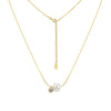 Wholesale Women's Geometric Silver Electroplated Cross Chain Diamond Pearl Clavicle Necklace Minimalist Jewelry