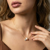 Wholesale Women's Geometric Silver Electroplated Cross Chain Diamond Pearl Clavicle Necklace Minimalist Jewelry
