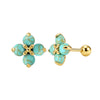 Wholesale Women's Geometric Silver 925 Electroplated Fourleaf Flower Earrings
