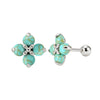 Wholesale Women's Geometric Silver 925 Electroplated Fourleaf Flower Earrings