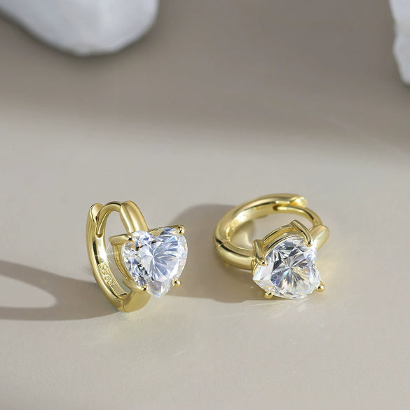 Wholesale Women's Geometric Silver 925 Electroplated Moissanite Zircon Small Diamond Stud Earrings