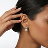 Wholesale Women's Geometric 925 Silver Electroplated Stud Earrings With Natural Stone And Freshwater Pearl