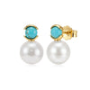 Wholesale Women's Geometric 925 Silver Electroplated Stud Earrings With Natural Stone And Freshwater Pearl