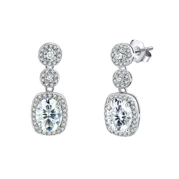 Wholesale Women's Geometric Silver Jewelry Set Electroplated S925 Silver Earrings Necklace And Ring
