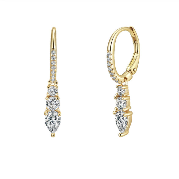 Wholesale Women's Geometric Silver Jewelry Set Electroplated S925 Silver Earrings Necklace And Ring