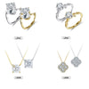 Wholesale Women's Geometric Silver Jewelry Set Electroplated S925 Silver Earrings Necklace And Ring