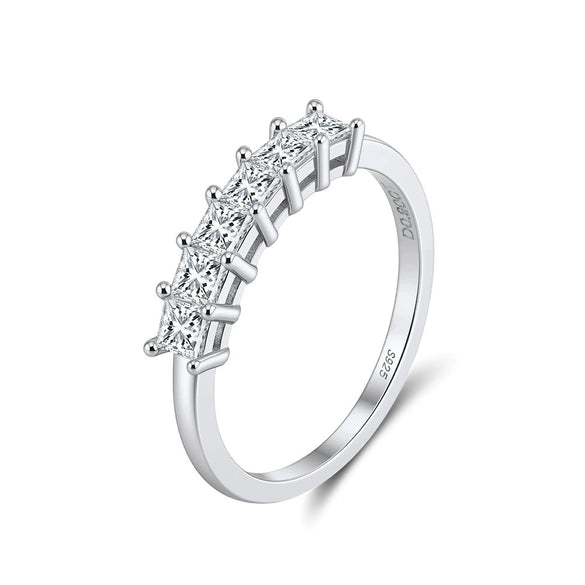 Wholesale Women's Geometric 925 Silver 14K Gold Plated Princesscut Moissanite Ring Jewelry