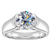 Wholesale Women's Geometric 925 Silver Moissanite Ring With Electroplating Design