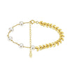 Wholesale Women's Geometric Silver S925 Goldplated Jewelry Set With Wheat Spike And Freshwater Pearl Bracelet Necklace Earrings