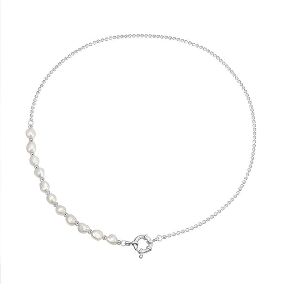 Wholesale Women's Geometric Silver S925 Goldplated Jewelry Set With Wheat Spike And Freshwater Pearl Bracelet Necklace Earrings
