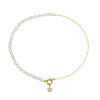 Wholesale Women's Geometric Silver S925 Goldplated Jewelry Set With Wheat Spike And Freshwater Pearl Bracelet Necklace Earrings