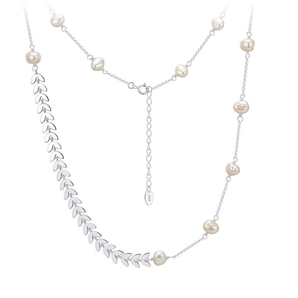 Wholesale Women's Geometric Silver S925 Goldplated Jewelry Set With Wheat Spike And Freshwater Pearl Bracelet Necklace Earrings