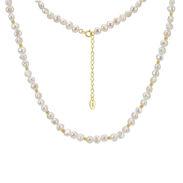 Wholesale Women's Geometric Silver S925 Goldplated Jewelry Set With Wheat Spike And Freshwater Pearl Bracelet Necklace Earrings
