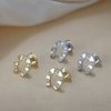 Wholesale Women's Geometric Silver Ushaped Horseshoe Stud Earrings With Electroplating