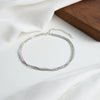 Wholesale Women's Geometric Silver Zircon Tennis Chain Bead Anklet Jewelry