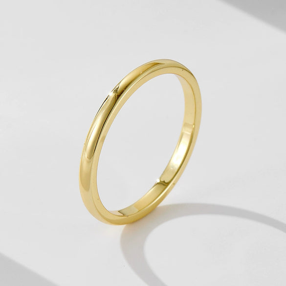 Wholesale Women's Geometric Simple Diamond S925 Sterling Silver Electroplated Stacking Ring Jewelry