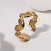 Wholesale Women's Geometric Simple Electroplated Stainless Steel Open Ring Fashion Hand Jewelry