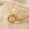 Wholesale Women's Geometric Simple Round Titanium Steel And Stainless Steel Electroplated Clavicle Necklace