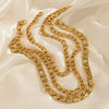 Wholesale Women's Geometric Simple Stainless Steel Electroplated Cuban Chain Necklace