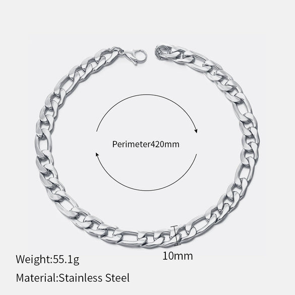 Wholesale Women's Geometric Simple Stainless Steel Electroplated Cuban Chain Necklace