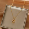 Wholesale Women's Geometric Sixpointed Star Diamondset Titanium Steel And Copper Necklace Luxury Jewelry