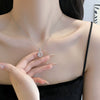Wholesale Women's Geometric Sixpointed Star Diamondset Titanium Steel And Copper Necklace Luxury Jewelry