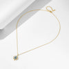 Wholesale Women's Geometric Sky Blue Topaz S925 Sterling Silver Necklace With Cross Chain Set With Precious Stones