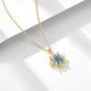 Wholesale Women's Geometric Sky Blue Topaz S925 Sterling Silver Necklace With Cross Chain Set With Precious Stones