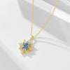 Wholesale Women's Geometric Sky Blue Topaz S925 Sterling Silver Necklace With Cross Chain Set With Precious Stones