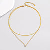 Wholesale Women's Geometric Snake Bone Chain Titanium Steel Electroplated Necklace With Microinlaid Zircon