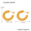 Wholesale Women's Geometric Snake Pattern Ushaped Titanium Steel Gold Electroplated Earrings