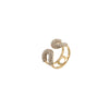 Wholesale Women's Geometric Snakeshaped Crescent Stainless Steel Diamondencrusted Electroplated Ring With Retro Light Luxury Style
