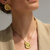 Wholesale Women's Geometric Spiral Stainless Steel Electroplated Earrings