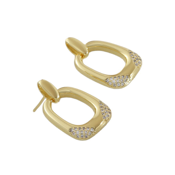 Wholesale Women's Geometric Square Copper Earrings With Electroplating