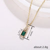 Wholesale Women's Geometric Square Copper Necklace With Zirconia And Mixed Gemstone Setting O Word Chain