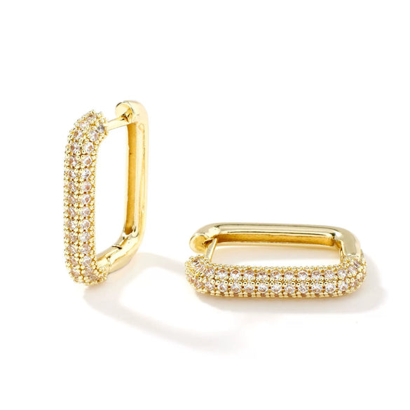 Wholesale Women's Geometric Square Copper Zirconia Earrings