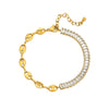 Wholesale Women's Geometric Square Diamond Stainless Steel Electroplated Bracelet