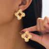 Wholesale Women's Geometric Square Electroplated Alloy Earrings Fashion Accessories