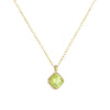 Wholesale Women's Geometric Square Green Diamond S925 Sterling Silver Pendant Necklace With Cross Chain