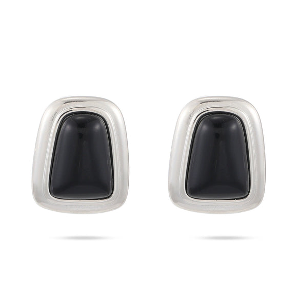 Wholesale Women's Geometric Square Inlaid Zircon Electroplated Stainless Steel Stud Earrings