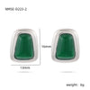 Wholesale Women's Geometric Square Inlaid Zircon Electroplated Stainless Steel Stud Earrings