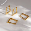 Wholesale Women's Geometric Square Stainless Steel Electroplated Earrings
