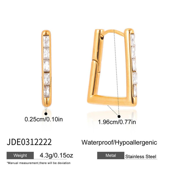 Wholesale Women's Geometric Square Stainless Steel Electroplated Earrings