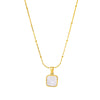 Wholesale Women's Geometric Square Stainless Steel Zircon Necklace With Electroplating Treatment And Ball Bead Chain