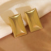 Wholesale Women's Geometric Square Stamped Stainless Steel Earrings Chic Style