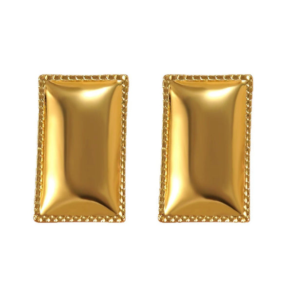 Wholesale Women's Geometric Square Stamped Stainless Steel Earrings Chic Style