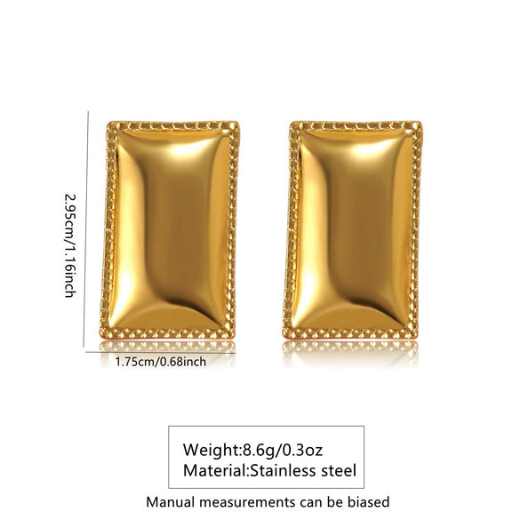 Wholesale Women's Geometric Square Stamped Stainless Steel Earrings Chic Style
